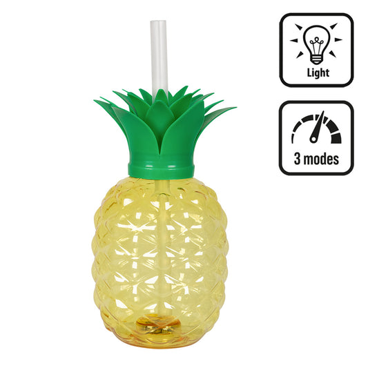 Verre Lumineux Ananas Tropical - 3 Modes de Lumière LED