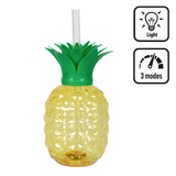 Verre Lumineux Ananas Tropical - 3 Modes de Lumière LED