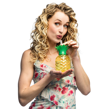 Verre Lumineux Ananas Tropical - 3 Modes de Lumière LED