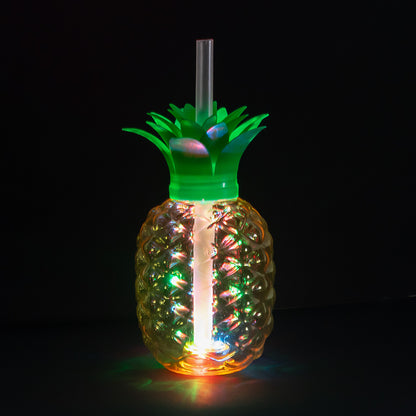 Verre Lumineux Ananas Tropical - 3 Modes de Lumière LED
