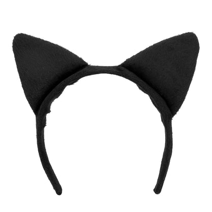 Serre-tête Chat Noir Strass Cristal - Accessoire Fête