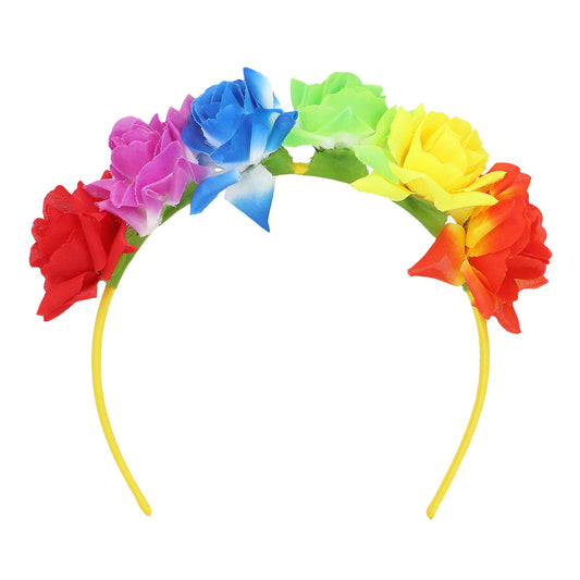 Couronne de Fleurs Multicolores - Accessoire Fête et Déguisement