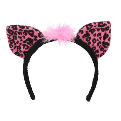 Set Complet Chat Rose Léopard - Oreilles, Ceinture & Accessoires