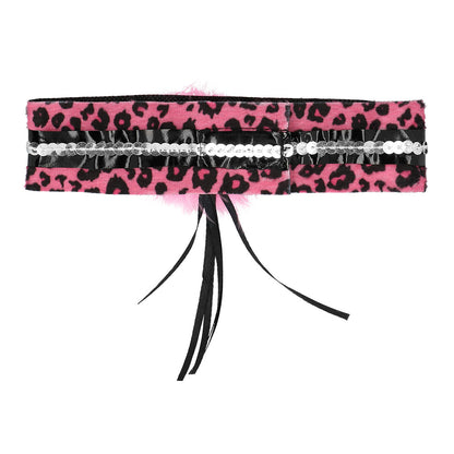 Set Complet Chat Rose Léopard - Oreilles, Ceinture & Accessoires
