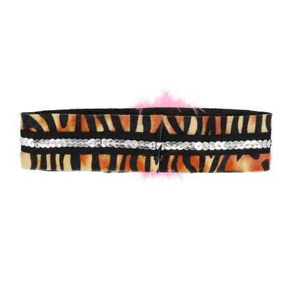 Kit Complet Félin Tigré Rose - Bandeau Oreilles, Ceinture, Queue, Bracelets