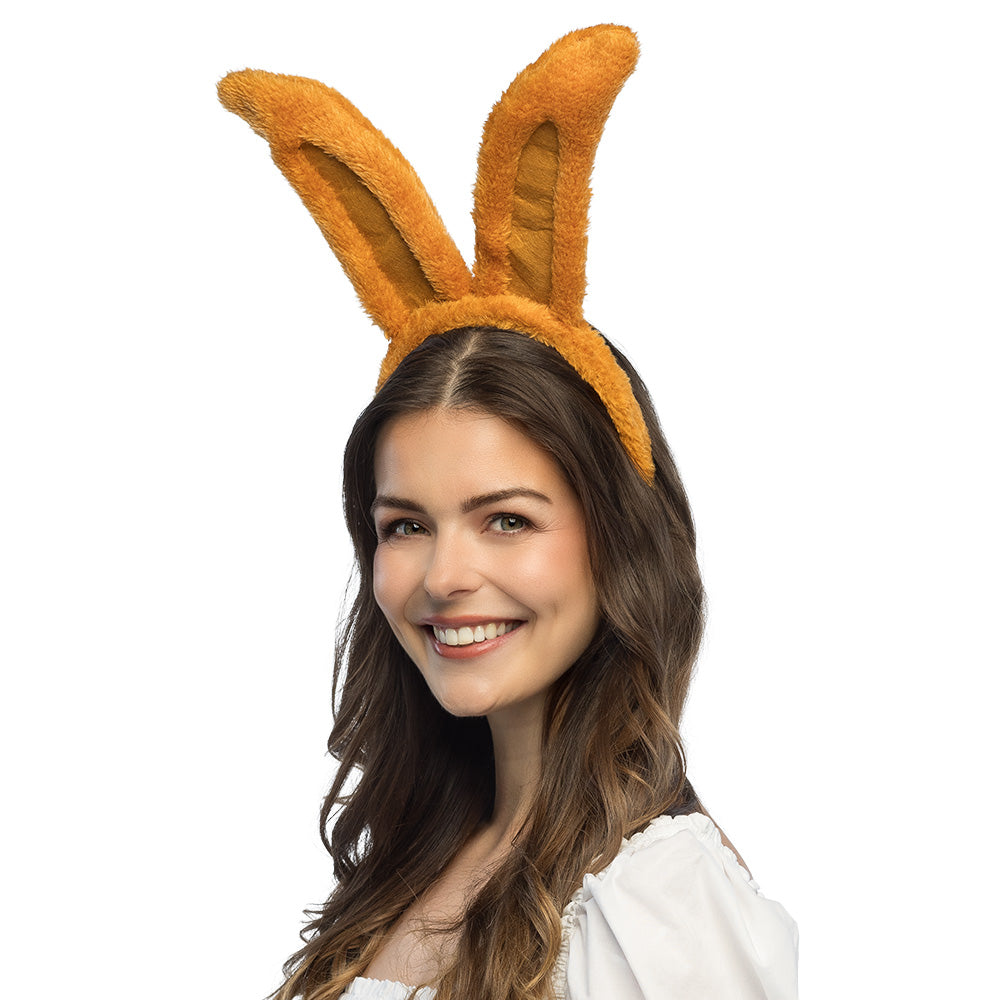 Oreilles de Lapin Orange Fluo - Serre-tête Déguisement Fête