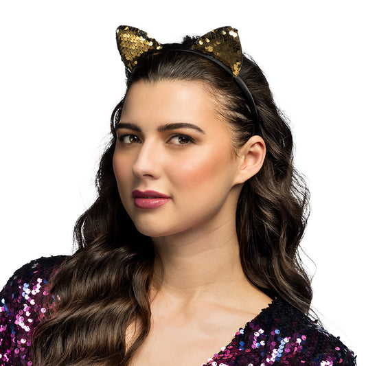 Serre-tête Oreilles de Chat Sequins - 4 Couleurs Assorties