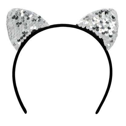 Serre-tête Oreilles de Chat Sequins - 4 Couleurs Assorties