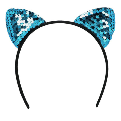 Serre-tête Oreilles de Chat Sequins - 4 Couleurs Assorties