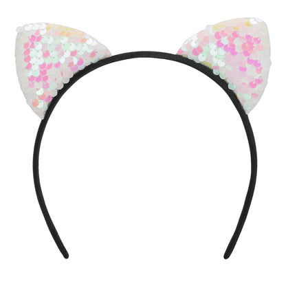 Serre-tête Oreilles de Chat Sequins - 4 Couleurs Assorties