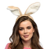 Serre-tête Oreilles de Lapin Blanc & Beige - Accessoire Déguisement