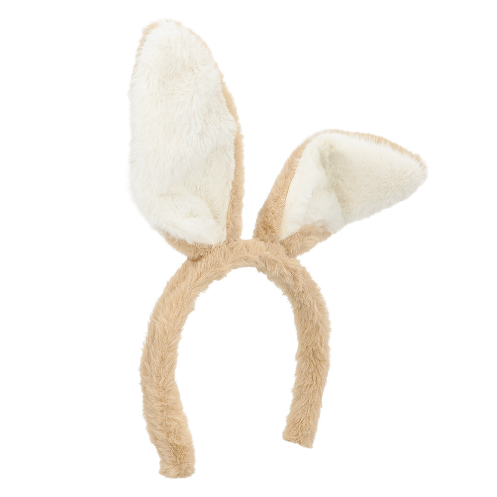 Serre-tête Oreilles de Lapin Blanc & Beige - Accessoire Déguisement