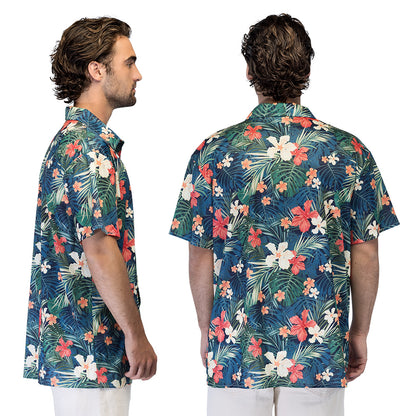 Chemise Hawaiienne Tropical Fleurs Multicolores - Déguisement Adulte