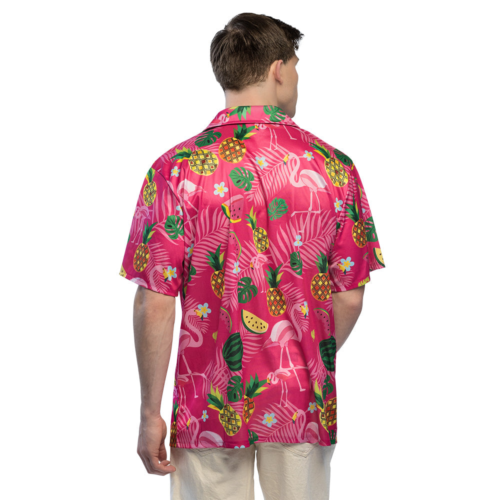 Chemise Hawaïenne Flamingo Tropical Rose | Déguisement Plage