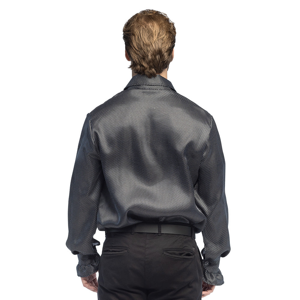 Chemise à Motifs Noirs et Gris Élégante pour Adulte