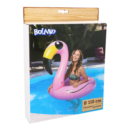 Bouée Flamant Rose Géante 110cm - Flotteur Piscine Amusant
