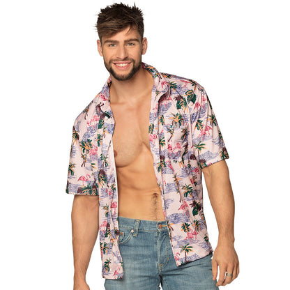 Chemise Hawaïenne Flamants Roses - Déguisement Tropical Homme