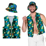 Gilet Floral Tropical + Chapeau Bucket | Déguisement Hawai