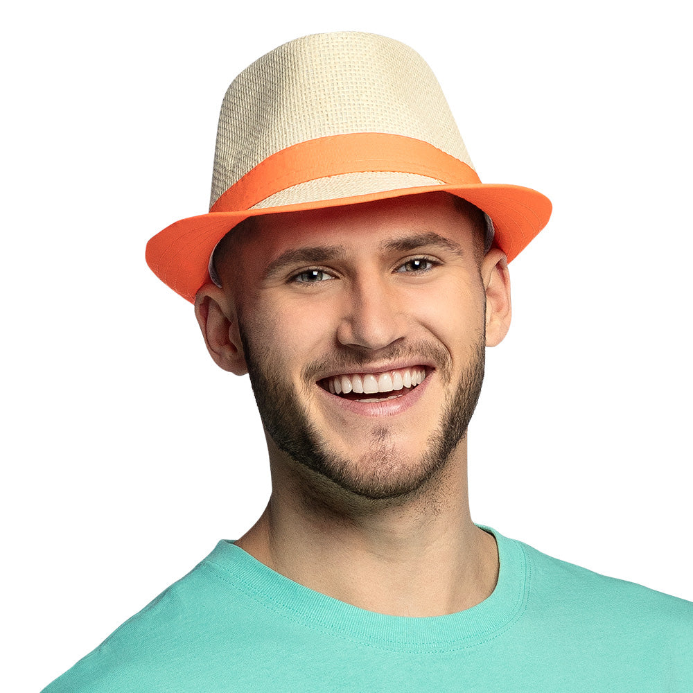 Chapeau Panama Fluo Neon - Accessoire Fête Adulte