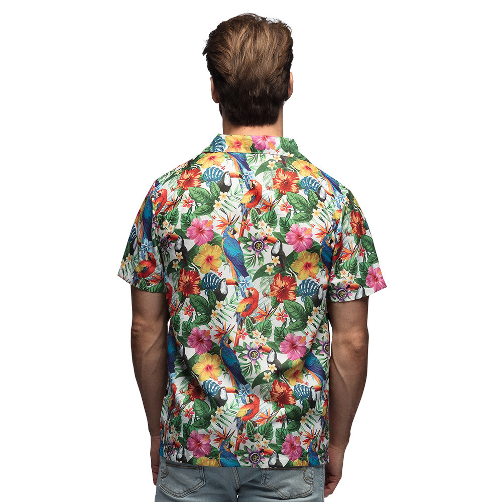 Chemise Hawaïenne Tropicale Fleurs Colorées - Déguisement Adulte