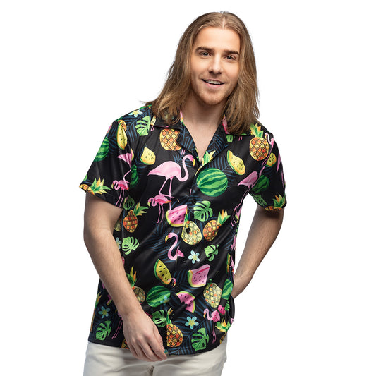 Chemise Hawaïenne Tropical Flamingo - Déguisement Adulte