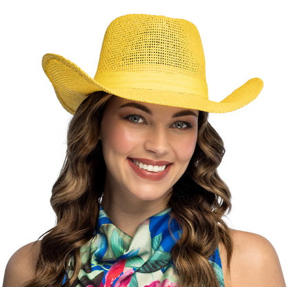 Chapeau Cowboy Jaune Paille - Accessoire Déguisement Western