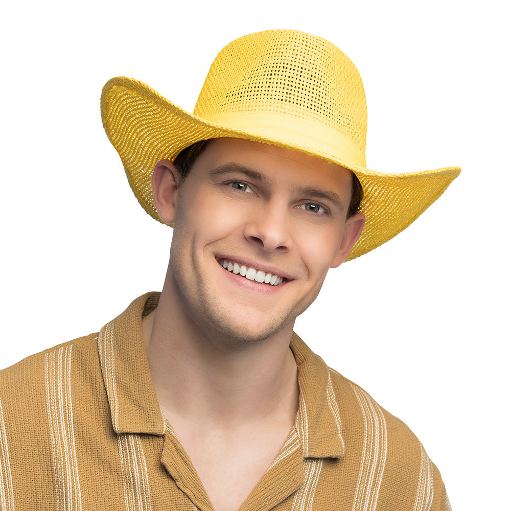 Chapeau Cowboy Jaune Paille - Accessoire Déguisement Western