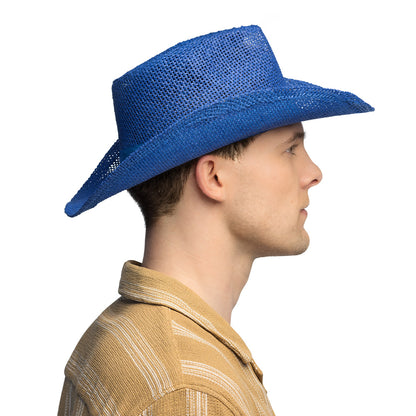 Chapeau Cowboy Bleu Paille - Accessoire Western Unisexe