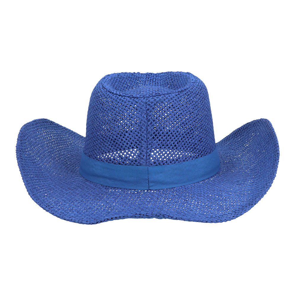 Chapeau Cowboy Bleu Paille - Accessoire Western Unisexe
