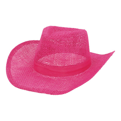 Chapeau Cowboy Paille Couleurs Fluo - Accessoire Déguisement