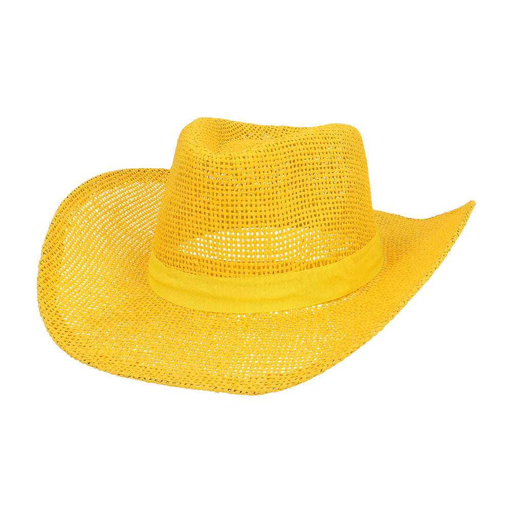 Chapeau Cowboy Paille Couleurs Fluo - Accessoire Déguisement