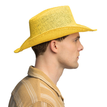 Chapeau Cowboy Paille Couleurs Fluo - Accessoire Déguisement