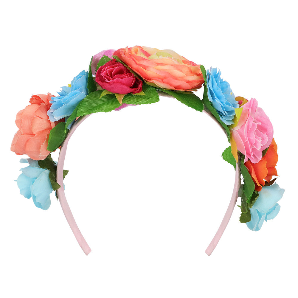 Couronne de Fleurs Multicolore pour Cheveux - Accessoire Fête