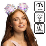 Serre-tête Lumineux Pom-pom Paillettes LED 3 Modes