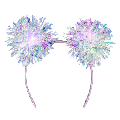 Serre-tête Lumineux Pom-pom Paillettes LED 3 Modes