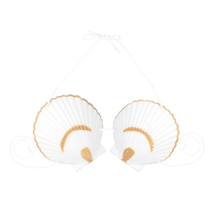 Coquillage Sirène Blanc et Or - Accessoire de Déguisement