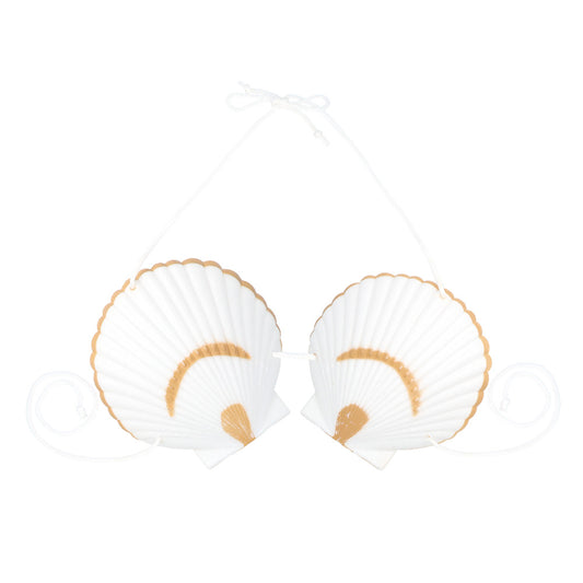 Coquillage Sirène Blanc et Or - Accessoire de Déguisement