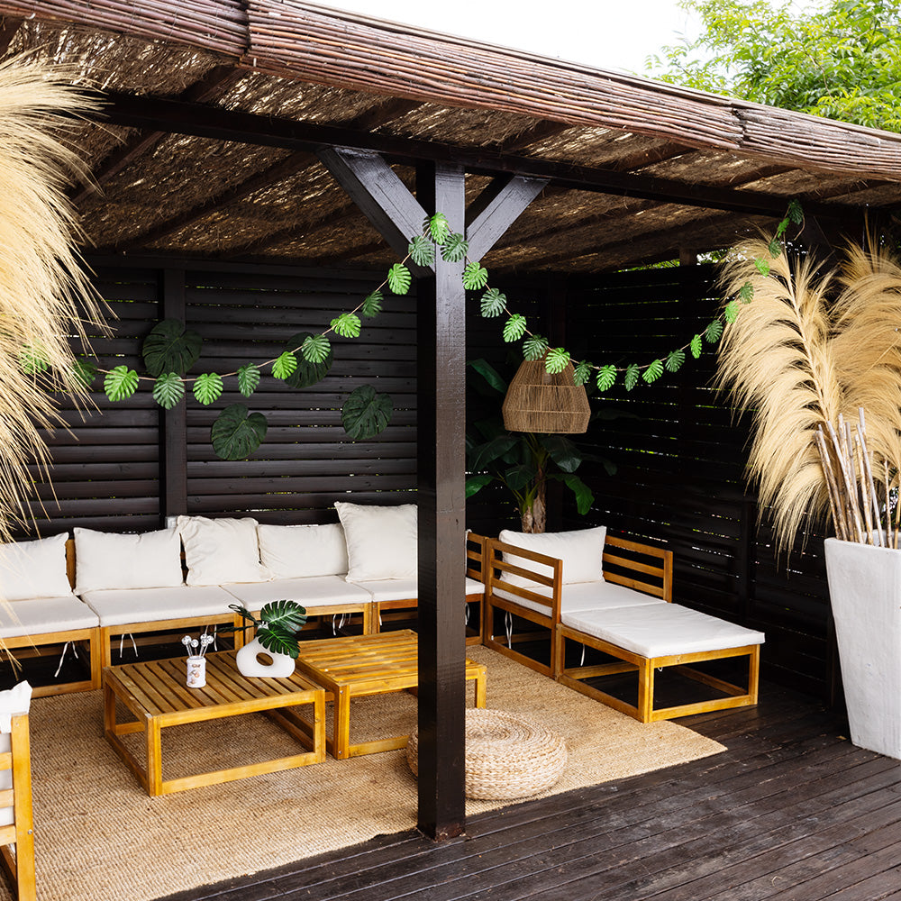 Feuilles de Monstera Vertes - 4 pcs pour Décoration Tropicale