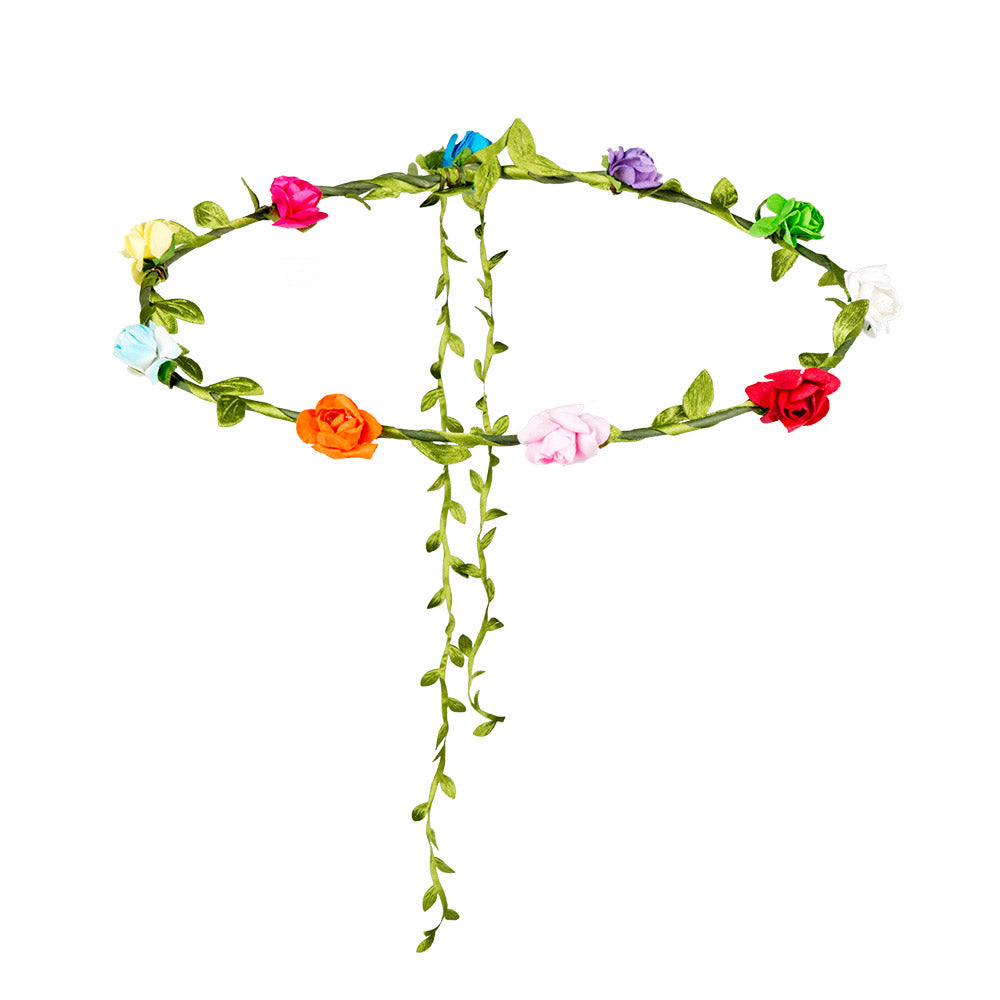 Couronne de Fleurs Multicolore - Accessoire Hippie Bohème