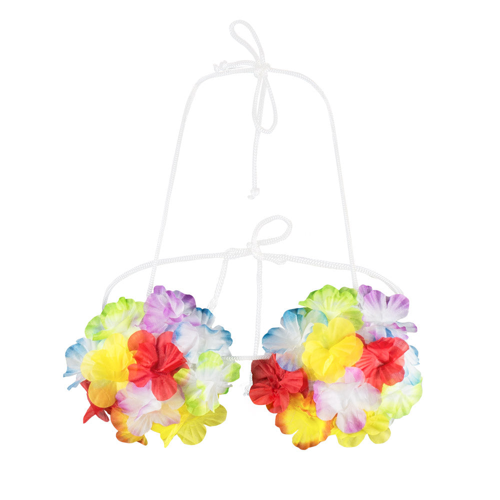 Costume Hawaïen Femme - Jupe Paille + Accessoires Fleurs