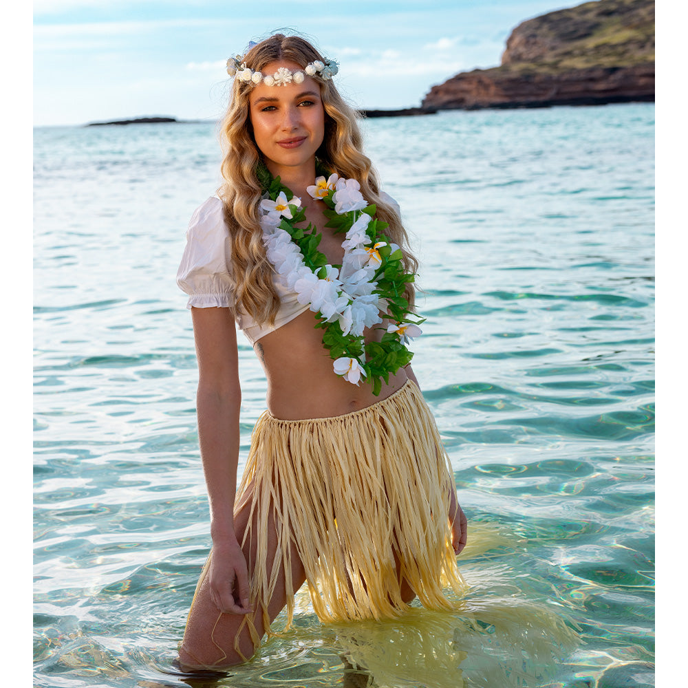 Jupe Hawaïenne Paille Longue - Déguisement Tropical Femme
