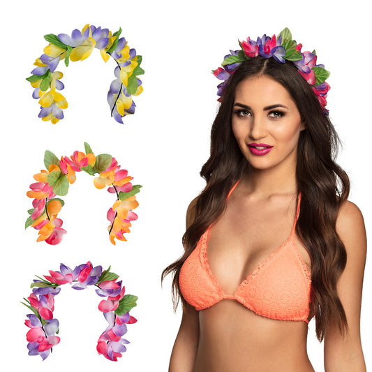 Couronne de Fleurs Hawaïenne Colorée - Accessoire Fête Tropical