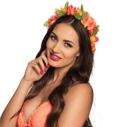 Couronne de Fleurs Hawaïenne Colorée - Accessoire Fête Tropical