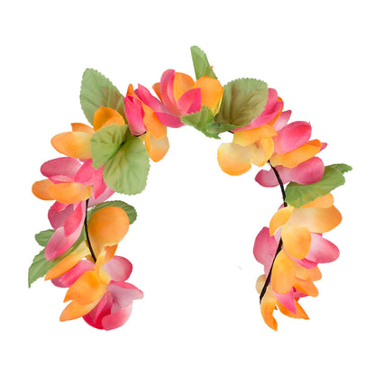 Couronne de Fleurs Hawaïenne Colorée - Accessoire Fête Tropical