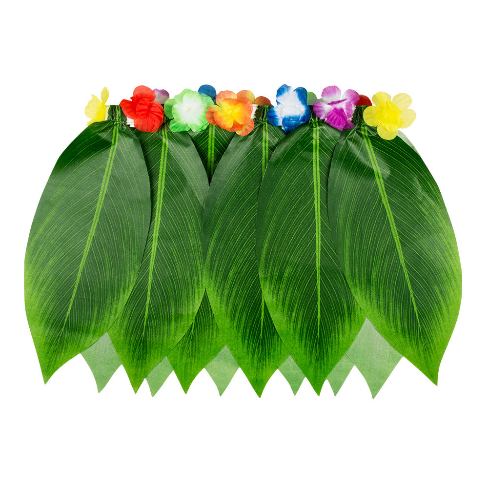 Jupe Hawaïenne Verte avec Fleurs Colorées - Déguisement Tropical