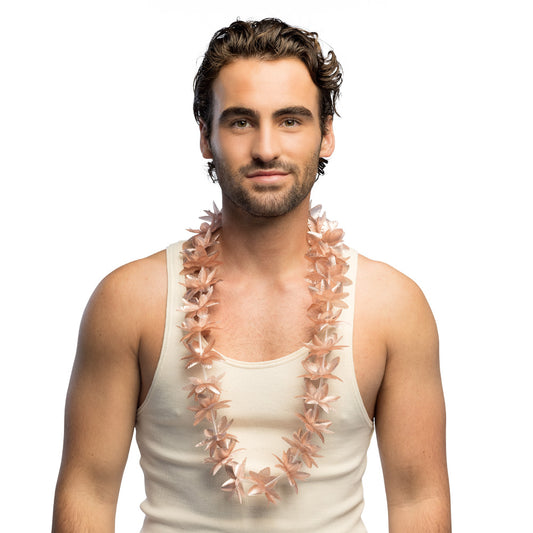 Collier Hawaïen Fleur Rose 100 cm - Accessoire Tropical