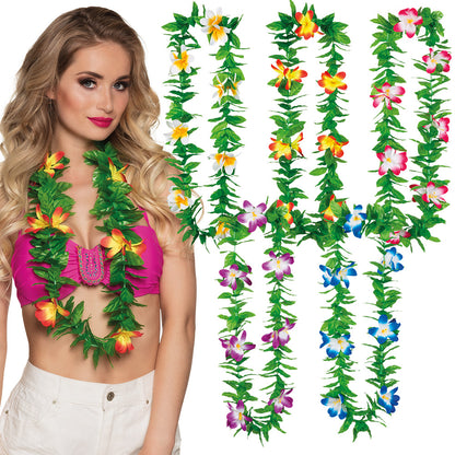 Collier Fleur Hawaïen - Guirlande Florale Multicolore Tropical