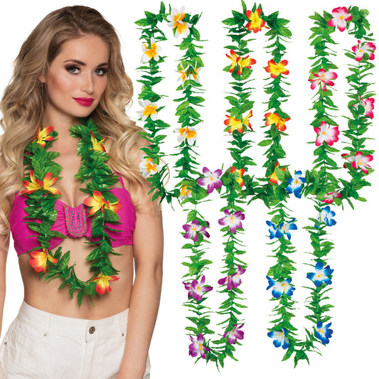 Collier Fleur Hawaïen - Guirlande Florale Multicolore Tropical
