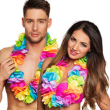 Collier Hawaïen Floral Arc-en-ciel - Accessoire Fête Tropicale