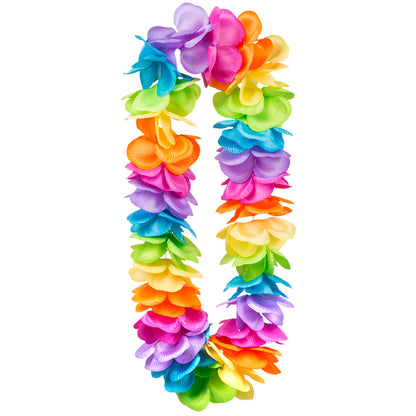 Collier Hawaïen Floral Arc-en-ciel - Accessoire Fête Tropicale